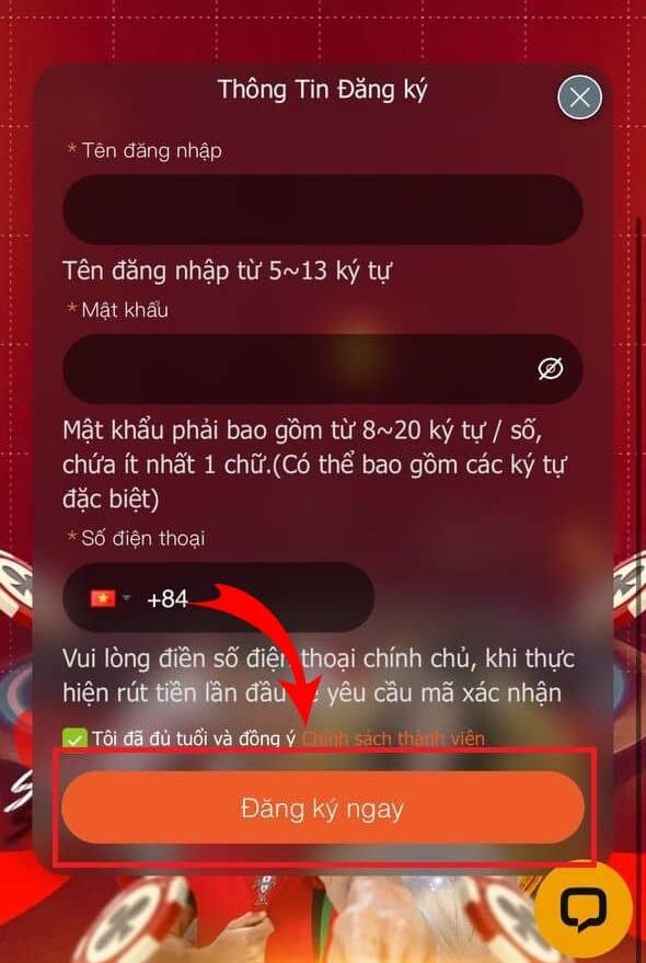 Bước 2 nhận thông tin cá nhân vào biểu mẫu đăng ký SV388 Bước 2 nhận thông tin cá nhân vào biểu mẫu đăng ký SV388